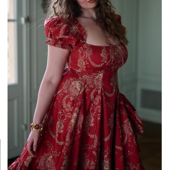 NEW Selkie The Ornament Foxglove Midi Dress Cotton Floral - Picture 10 of 12